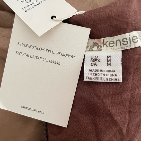 Kensie Bauble Puff Sleeve Ombre Midi Dress Brown and Black Women’s M - Picture 5 of 6